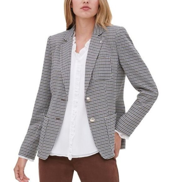 Tommy Hilfiger Two-Button Houndstooth Blazer PLUS - Picture 1 of 10